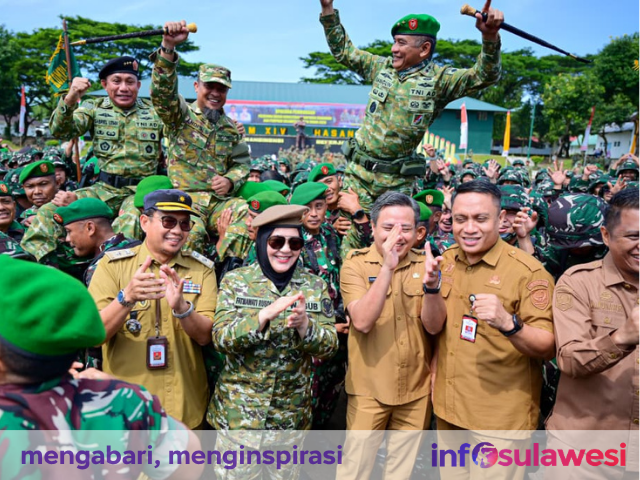 Momen Hangat Wagub Sulsel Masuk Barisan Yel-Yel Komcad ASN